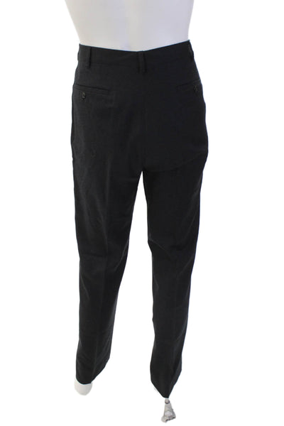Maurizio Baldassari Mens Pleated Zip Lined Wide Leg Dress Pants Black Size EUR 5