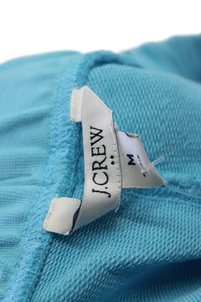 J Crew Womens Mid Rise Drawstring Knit Ombre Shorts Blue White Size Medium