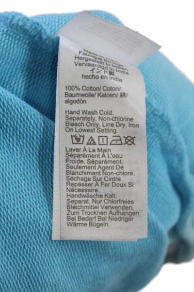 J Crew Womens Mid Rise Drawstring Knit Ombre Shorts Blue White Size Medium