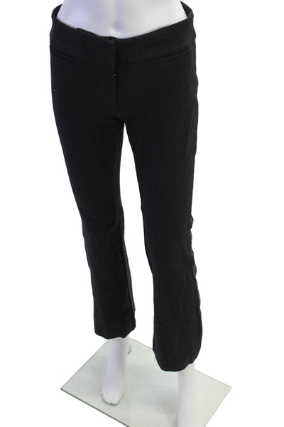 David Lerner Womens Faux Leather Contrast Mid Rise Pants Black Size Small