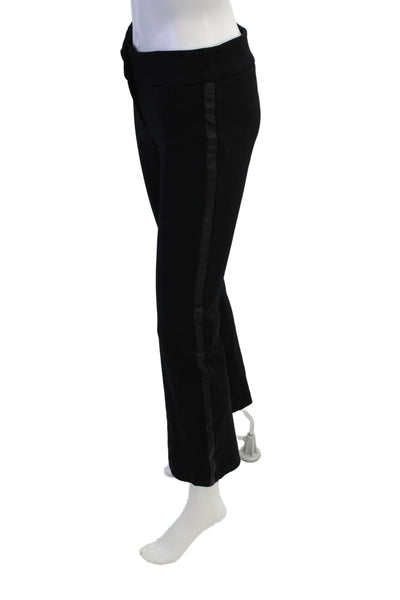 David Lerner Womens Faux Leather Contrast Mid Rise Pants Black Size Small