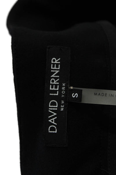David Lerner Womens Faux Leather Contrast Mid Rise Pants Black Size Small