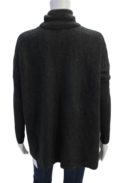 Tahari Womens Long Sleeves Turtleneck Sweater Gray Wool Blend Size Small