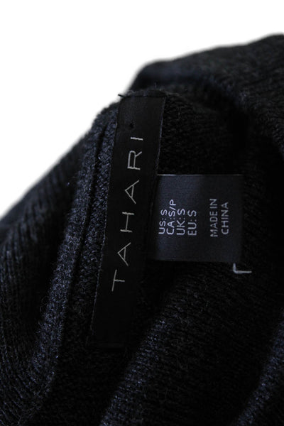 Tahari Womens Long Sleeves Turtleneck Sweater Gray Wool Blend Size Small