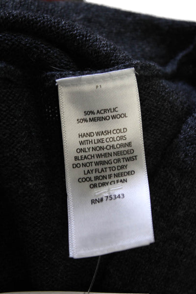 Tahari Womens Long Sleeves Turtleneck Sweater Gray Wool Blend Size Small