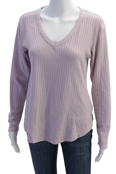 Chaser Womens Long Sleeves V Neck Pullover Sweater Lavender Purple Size Small
