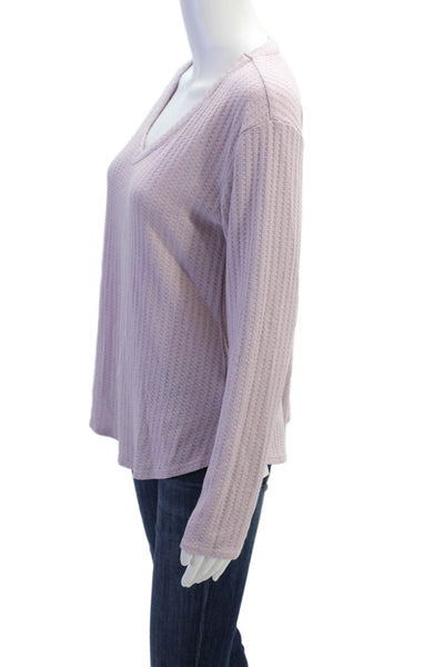 Chaser Womens Long Sleeves V Neck Pullover Sweater Lavender Purple Size Small