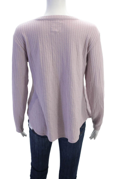 Chaser Womens Long Sleeves V Neck Pullover Sweater Lavender Purple Size Small