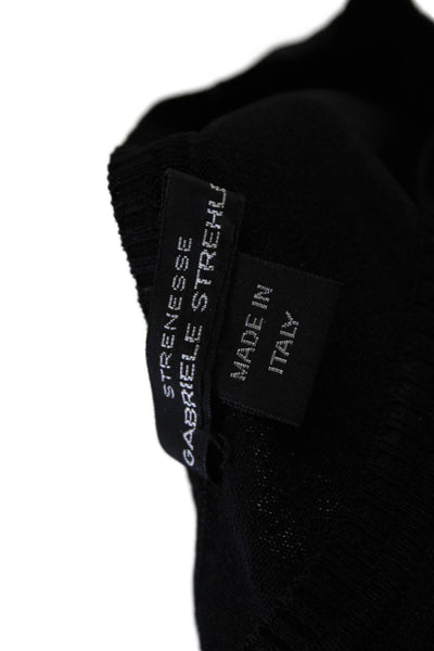 Strenesse Gabriele Strehle Womens Long Sleeves Crew Neck Sweater Black Size 4