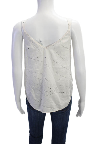 Equipment Femme Womens Stars Print Sleeveless Tank Top White Black Size Small