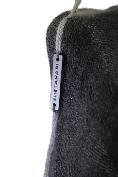 Elie Tahari Womens Cashmere Long Sleeves Pullover Sweater Gray Size Small
