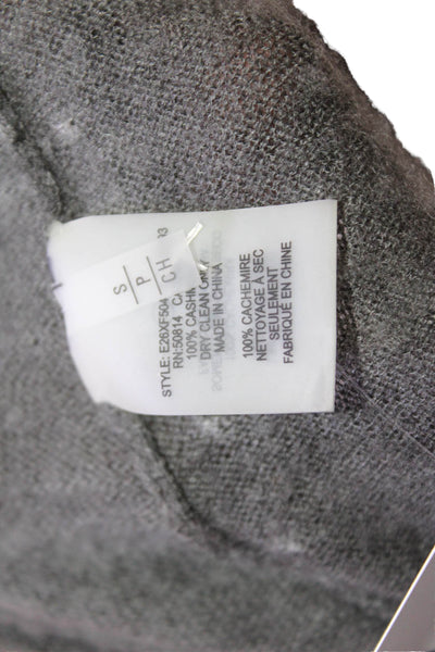 Elie Tahari Womens Cashmere Long Sleeves Pullover Sweater Gray Size Small