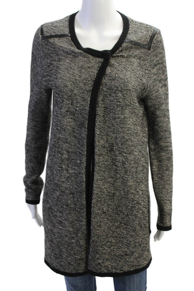 Comptoir Des Cotonniers Womens Button Down Cardigan Sweater Black Wool Size Smal