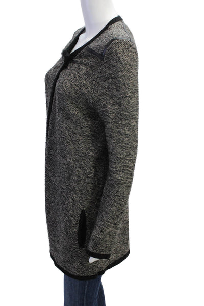Comptoir Des Cotonniers Womens Button Down Cardigan Sweater Black Wool Size Smal