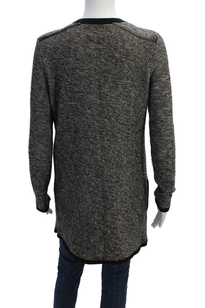 Comptoir Des Cotonniers Womens Button Down Cardigan Sweater Black Wool Size Smal