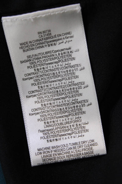 BCBGMAXAZRIA Womens Sleeveless Scoop Neck Colorblock Dress Black Purple Large