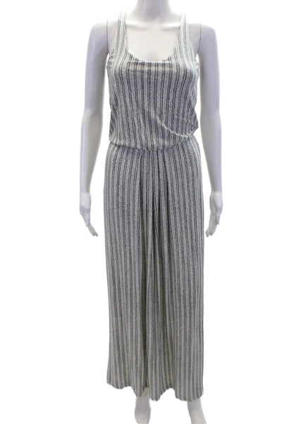 Tart Womens Striped Sleeveless High Waist A Line Maxi Dress White Size Small