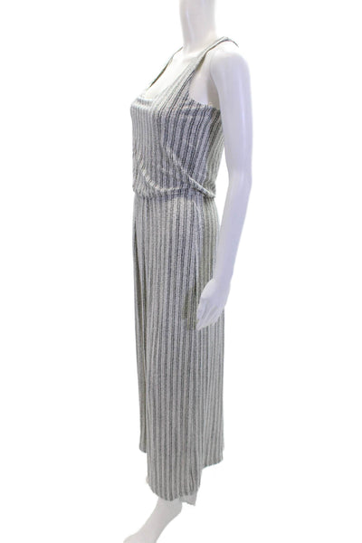 Tart Womens Striped Sleeveless High Waist A Line Maxi Dress White Size Small