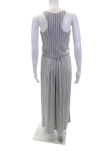 Tart Womens Striped Sleeveless High Waist A Line Maxi Dress White Size Small