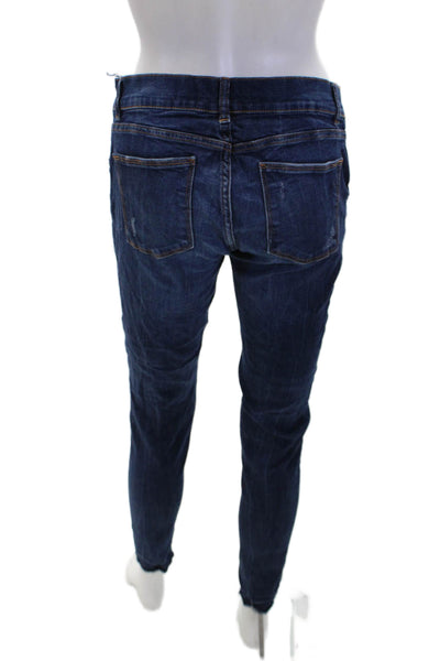 DL1961 Womens Cotton Zip Button Skinny Leg Distressed Jeans Blue Size EUR 26