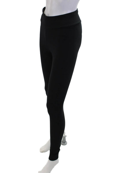 Plush Womens Textured High Waisted Skinny Keyhole Leggings Black Size M