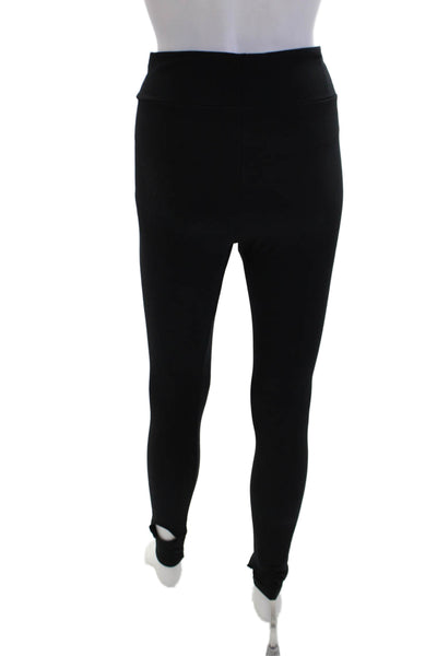 Plush Womens Textured High Waisted Skinny Keyhole Leggings Black Size M