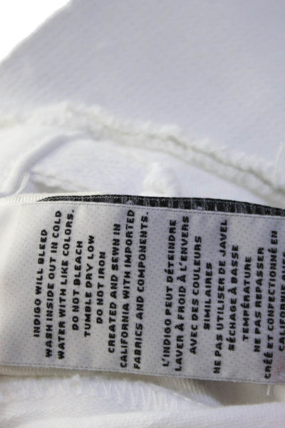 J Brand Womens Cotton Zip Button Distressed Skinny Jeans White Size EUR 26