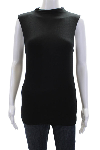 Halogen Womens Crew Neck Sleeveless Tank Top Solid Black Size Medium