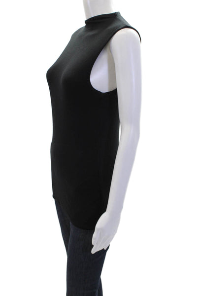 Halogen Womens Crew Neck Sleeveless Tank Top Solid Black Size Medium
