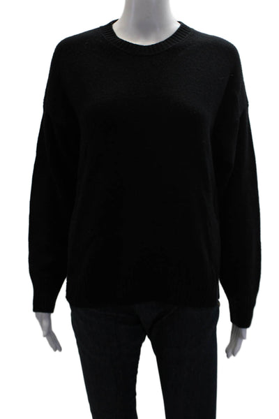 United Colors of Benetton Womens Wool Split Hem Pullover Sweater Black Size XS