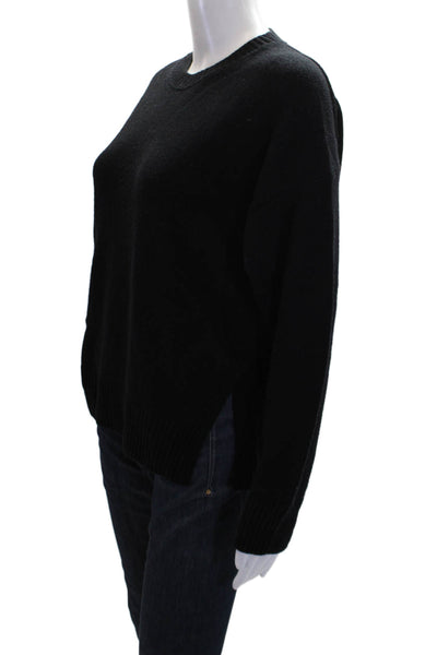 United Colors of Benetton Womens Wool Split Hem Pullover Sweater Black Size XS