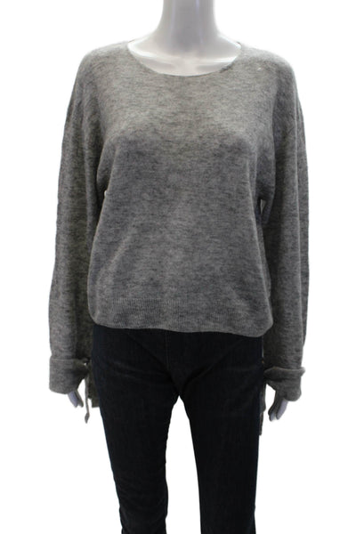 Helmut Lang Womens Tied Long Sleeve Pullover Knit Sweater Gray Size XS