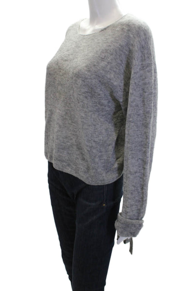 Helmut Lang Womens Tied Long Sleeve Pullover Knit Sweater Gray Size XS