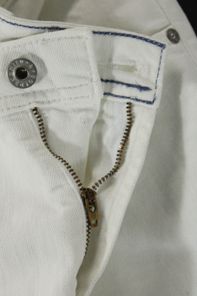 AG Adriano Goldschmied Mens Cotton Five Pocket Slim Straight Jeans White Size 38