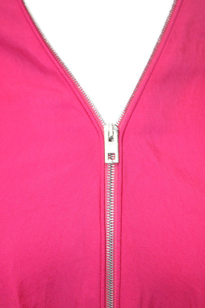 Rag & Bone Womens Long Sleeves Full Zipper Blouse Pink Black Size Extra Small