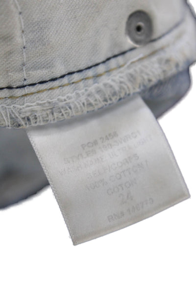 Re/Done Women's Midrise Light Wash Straight Leg Five Pocket Denim Pants Size 24