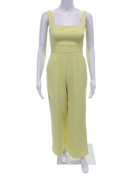Song Of Style Women's Scoop Neck Sleeveless Wide Leg Jumpsuit Yellow Size XS