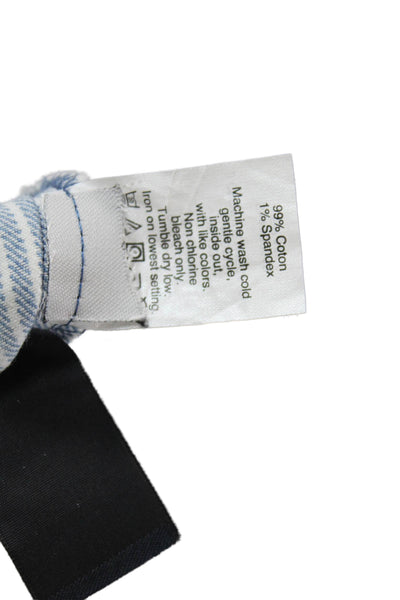 J Crew Womens High Rise Striped Zip Ankle Toothpick Skinny Jeans Blue Size 26