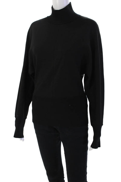 Theory Womens High Neck Long Sleeve Pullover Sweatshirt Top Black Size S