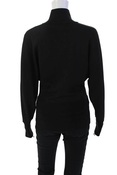 Theory Womens High Neck Long Sleeve Pullover Sweatshirt Top Black Size S