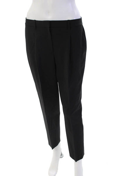 Theory Womens Wool Three Pocket Mid-Rise Tapered Pants Trousers Black Size 4