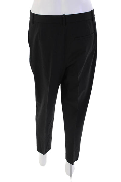 Theory Womens Wool Three Pocket Mid-Rise Tapered Pants Trousers Black Size 4