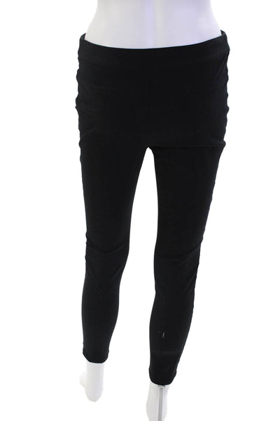 Vivienne Tam Womens Flat Fron Snap Closure Mid-Rise Skinny Pants Black Size S