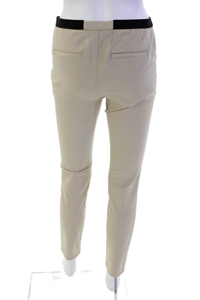 Lafayette 148 New York Womens Cotton Elastic Waist Skinny Pants Beige Size P