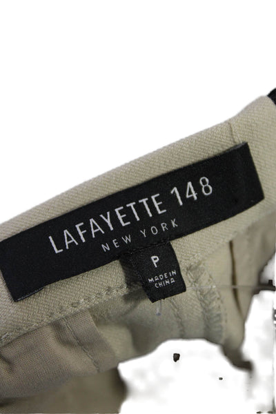 Lafayette 148 New York Womens Cotton Elastic Waist Skinny Pants Beige Size P
