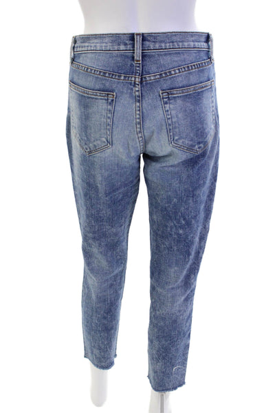 L'Agence Womens Cotton Distressed Ankle Detail Skinny Jeans Blue Size 26