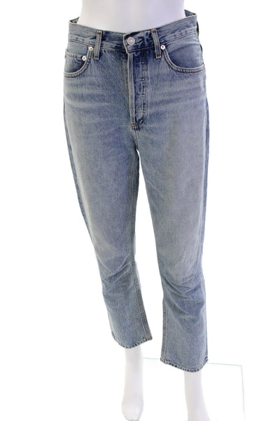 Agolde Womens Cotton Buttoned Five Pocket High Rise Casual Jeans Blue Size 25