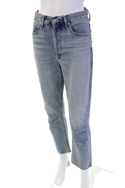 Agolde Womens Cotton Buttoned Five Pocket High Rise Casual Jeans Blue Size 25
