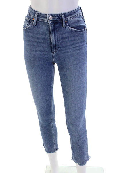 Paige Womens Cotton Denim Mid-Rise Five Pocket Slim Cropped Jeans Blue Size 25