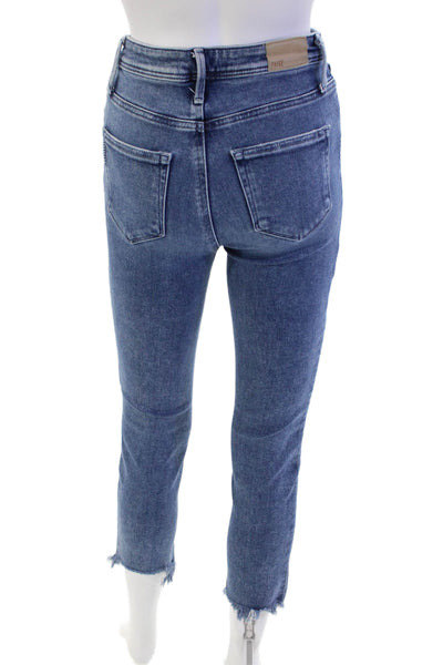 Paige Womens Cotton Denim Mid-Rise Five Pocket Slim Cropped Jeans Blue Size 25